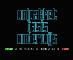 Unipakket Basis Onderwijs - Spellen 1 - Versie 2.0 (1989, MSX2, MSW Master Software)