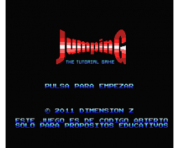 JumpingG (The Tutorial Game) (2011, MSX, Dimension Z)