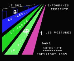 Les Voitures dans Autoroute (1985, MSX, Infogrames)