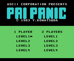 Pai Panic (1983, MSX, ASCII Corporation)