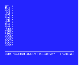 MSX MuSIC Editor (MSX2, Mitsubishi Electric Corporation)