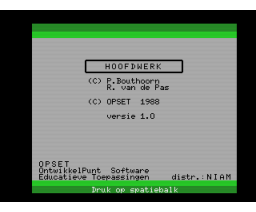Hoofdwerk (1988, MSX2, OPSET)