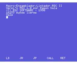 Ensamblador / Desensamblador R.S.C. II (1990, MSX, R.S.C. Software)