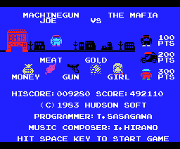 Machinegun Joe VS The Mafia (1984, MSX, Hudson Soft)