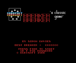 Breaker Breaker (1988, MSX, Eurosoft)