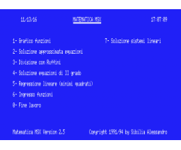 Matematica MSX (1991, MSX2, Alessandrio Sibilia)