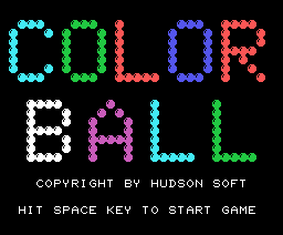 Color Ball (1984, MSX, Hudson Soft)