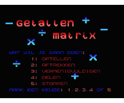 Getallenmatrix met Garfield (MSX2, White Soft)