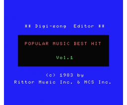 Popular Music Best Hit Vol. 1 Digi-song Editor (1984, MSX, Rittor