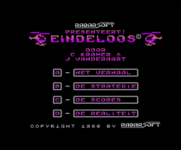 Eindeloos (1986, MSX2, Radarsoft, J. Vanderaart)