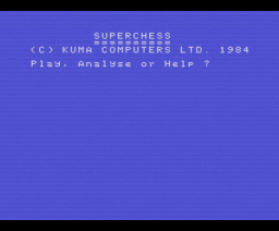 Superchess (1984, MSX, Kuma Computers)