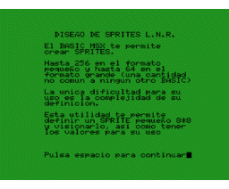Diseño de Sprites (1985, MSX, Inforpress)