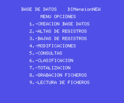 Base de Datos (1985, MSX, DIMensionNEW)