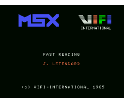 Lire Vite et Bien (1985, MSX, Vifi International)
