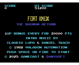 Fort Knox (2025, MSX, GameCast Entertainment)