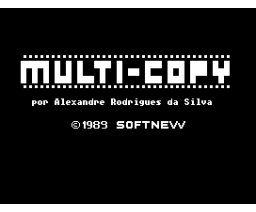 Multi-Copy (1989, MSX, Softnew Informatica)