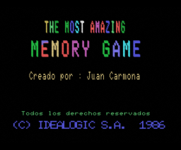 The Most Amazing Memory Game (1986, MSX, Ludic Bit)