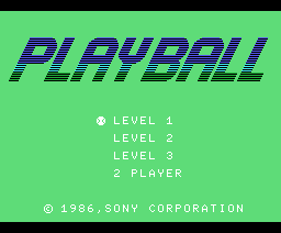 Playball (1986, MSX, Sony)