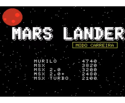 Mars Lander (2021, MSX, MSX2, Murilo T. Carmello)