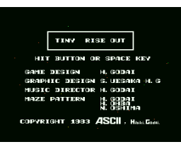 Tiny Rise Out (1983, MSX, ASCII Corporation)