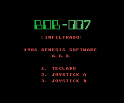 Bob-007 Infiltrado (1986, MSX, Genesis Soft, A.G.D.)