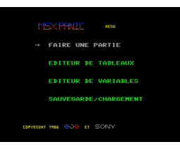 MSX-PANIC (1986, MSX, EVA Soft)