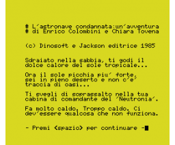 L'astronave condannata (1985, MSX, Enrico Colombini, Chiara Tovena, Dinosoft)