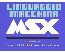 Linguaggio Macchina MSX n.8 (1988, MSX, Gruppo Editoriale International Education)