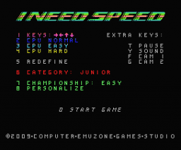 I Need Speed (2008, MSX, CEZ GS)