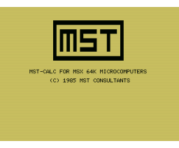 MST Calc - Spreadsheet (1985, MSX, MST Consultants)