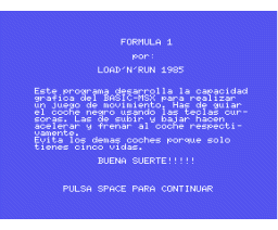 Formula 1 (1985, MSX, Inforpress)