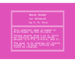 Brain Teaser (2025, MSX, Y. R. Sova)