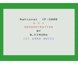 National CF-2000 MSX Demonstration (1983, MSX, National)