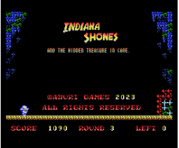 Indiana Shones and the Hidden Treasure in Cave. (2023, MSX, Turbo-R, aburi6800)
