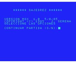 Sajedrez (1985, MSX, J. Serena)