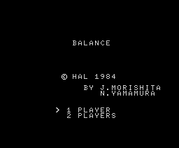 Balance (1985, MSX, HAL Laboratory)
