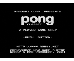 Classic Pong (2004, MSX, Karoshi)