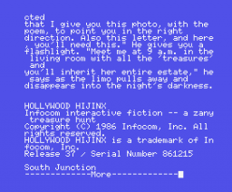 Hollywood Hijinx (1986, MSX, Infocom)