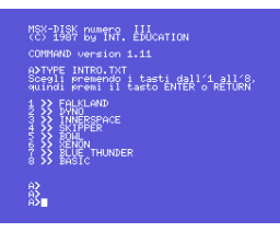MSX Disk n.3 (1988, MSX, Gruppo Editoriale International Education)