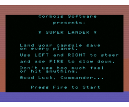 Super Lander (1987, MSX, Courbois Software)