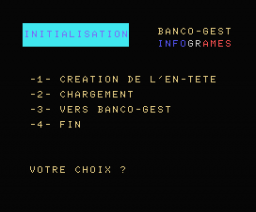 Banco-Gest (1984, MSX, Infogrames)
