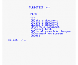 Turbotext (1986, MSX, Robtek Software)