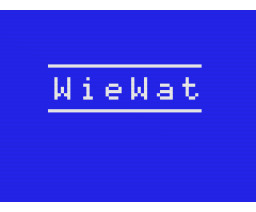 WieWat 2 (1986, MSX, AKG micro systemen)