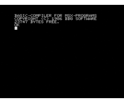 MSX-BASIC Compiler (1986, MSX, BBG Software)