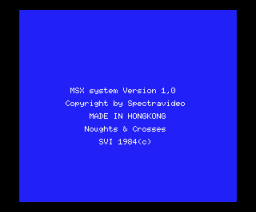 Noughts & Crosses (1984, MSX, Spectravideo (SVI))